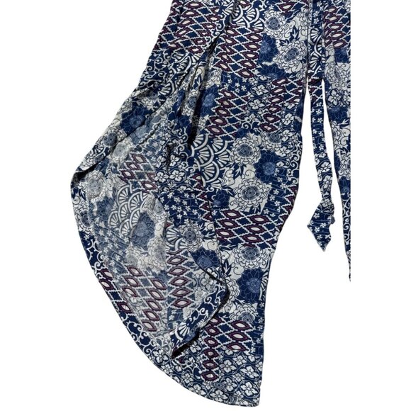 Japna XS Womens Multicolor Floral Pattern High-Low Wrap Pants 100% Viscose - Picture 3 of 6